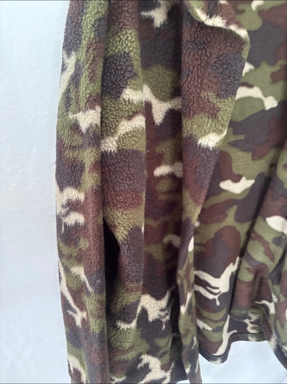 7th Ray Camouflage Fleece Jacket in Green, Brown & Cream